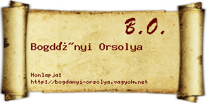 Bogdányi Orsolya névjegykártya