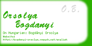 orsolya bogdanyi business card