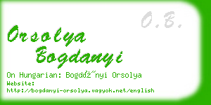orsolya bogdanyi business card